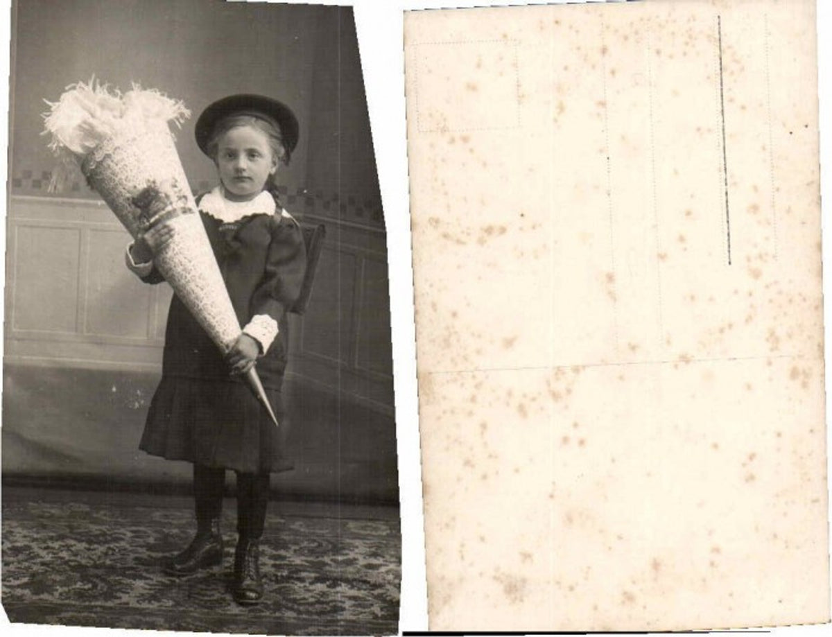 69635, Girl with school cone, schoolgirl, first day of school