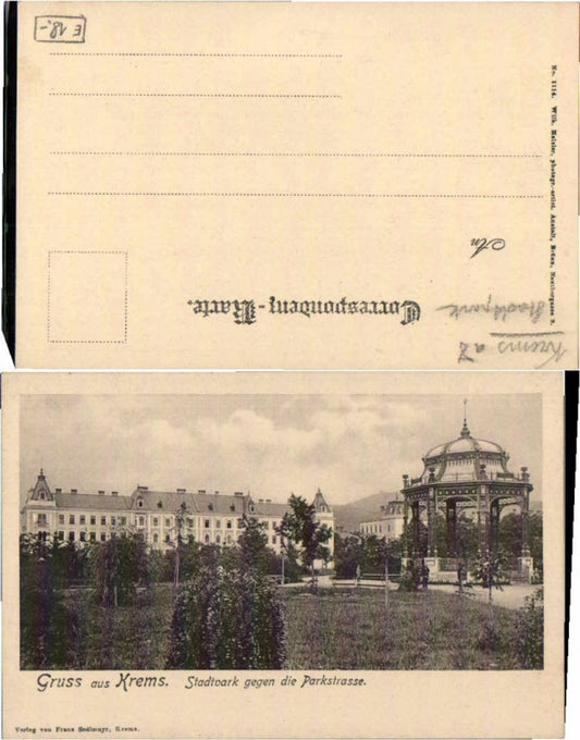 69900,Gruss aus Krems Donau Stadtpark Parkstrasse 1900