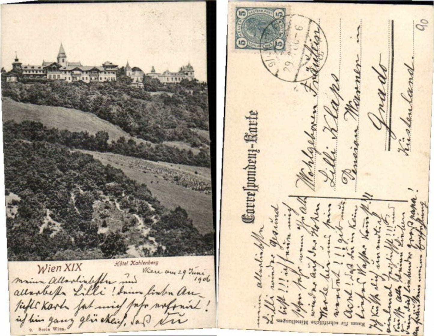 69975,Wien Hotel Kahlenberg Leopoldsberg 1899