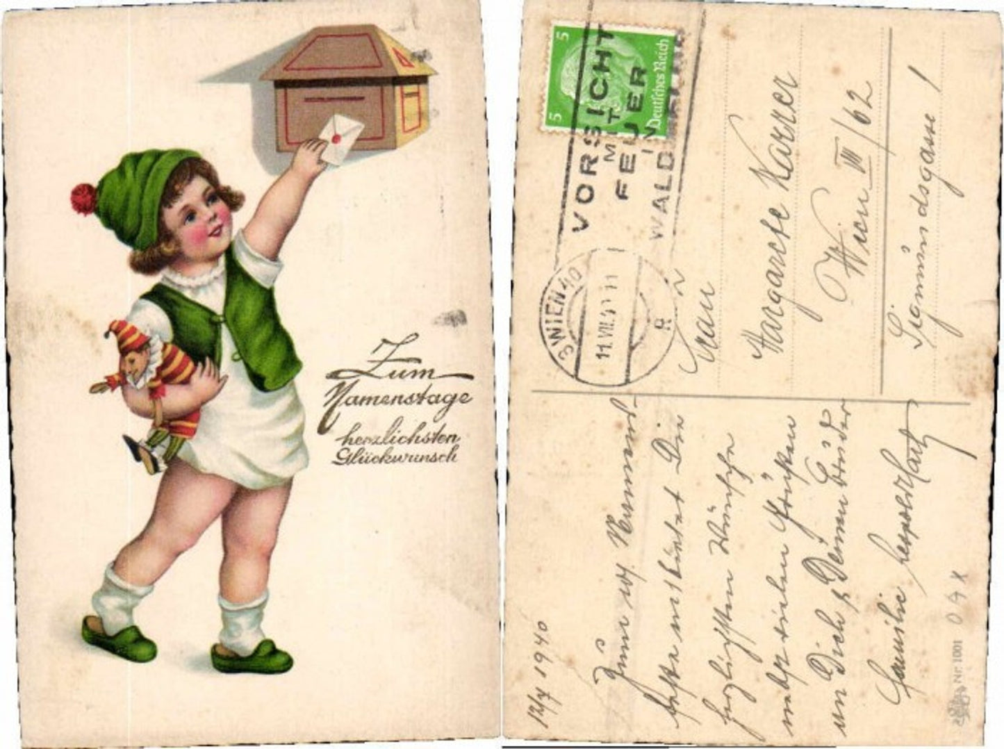 70230,Erika AK 1001 Mädchen Puppe Briefkasten Brief