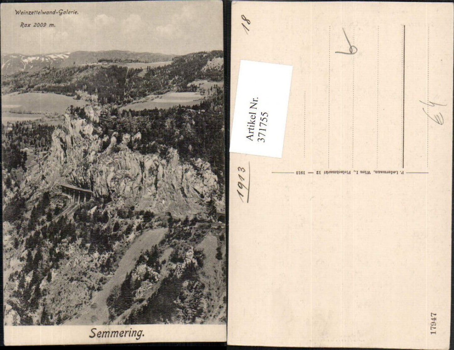 371755,Semmering Weinzettelwand-Galerie geg. Rax
