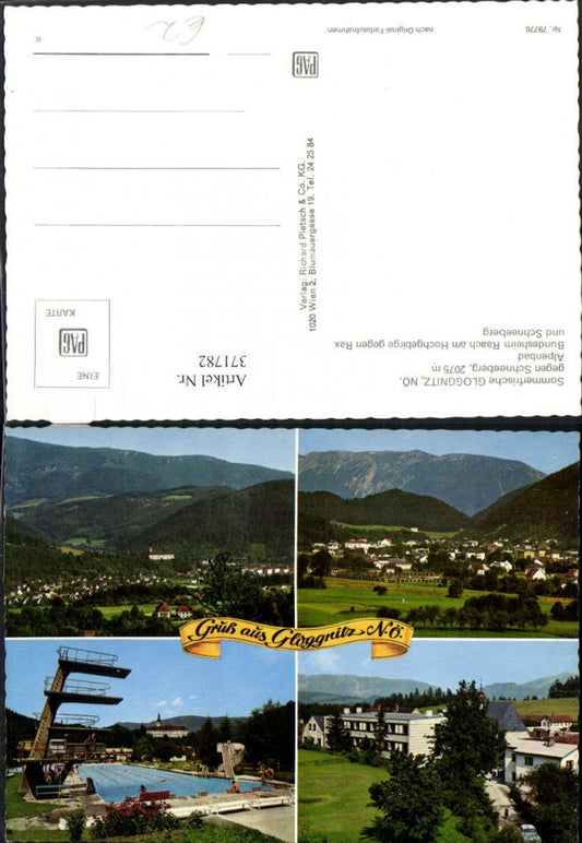 371782,Gloggnitz Totale Alpenbad Schwimmbad Bundesheim Mehrbildkarte