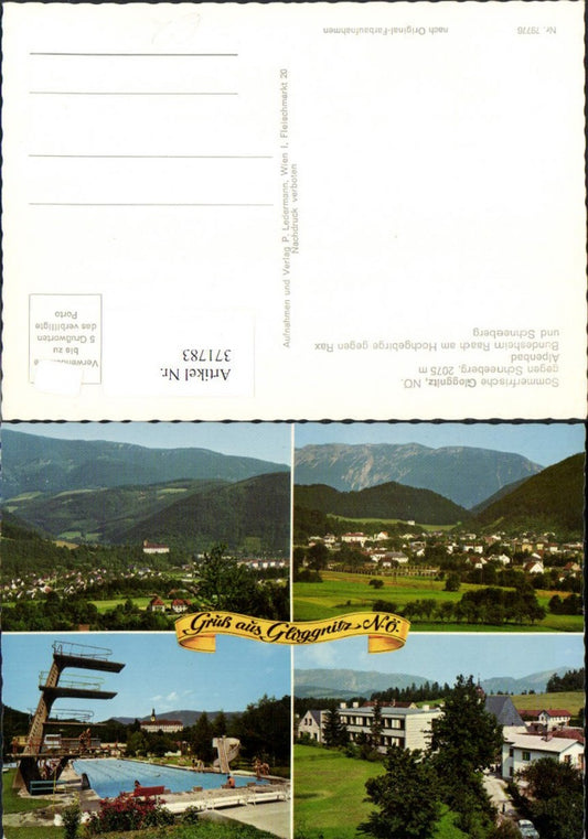 371783,Gloggnitz Totale Alpenbad Schwimmbad Bundesheim Mehrbildkarte