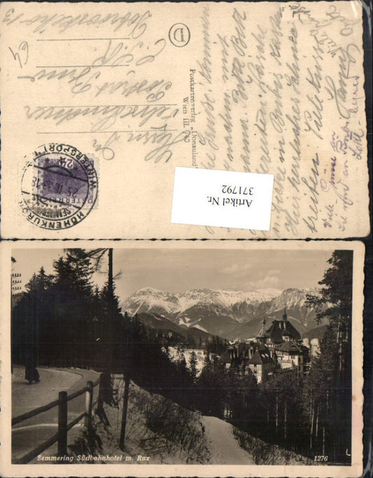 371792,Semmering Südbahnhotel m. Rax Bergkulisse Winterbild