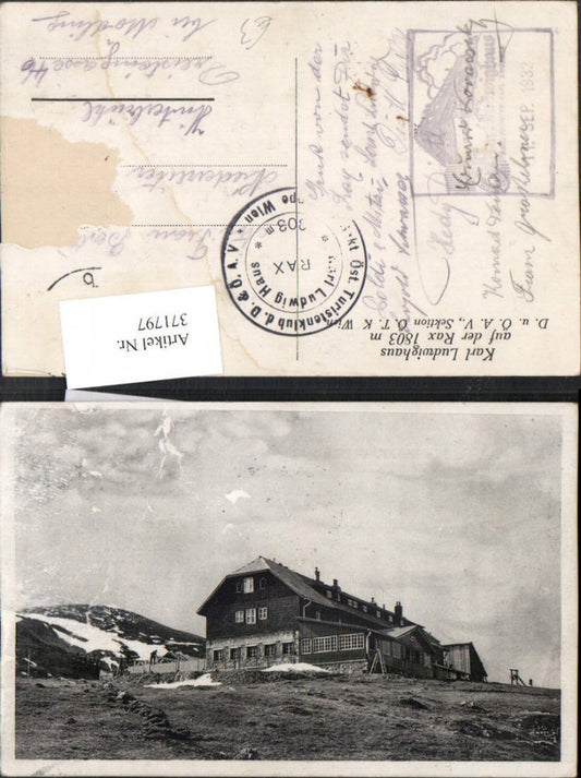 371797,Karl Ludwighaus auf d. Rax Berghütte b. Reichenau