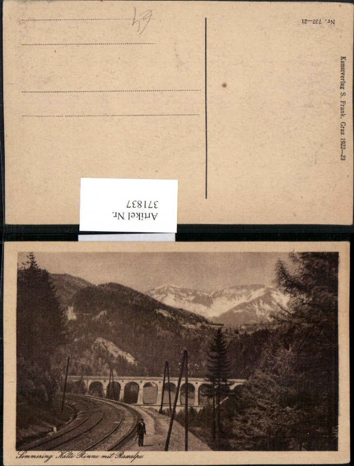 371837,Semmering Kalte Rinne Viadukt m. Raxalpe Bergkulisse