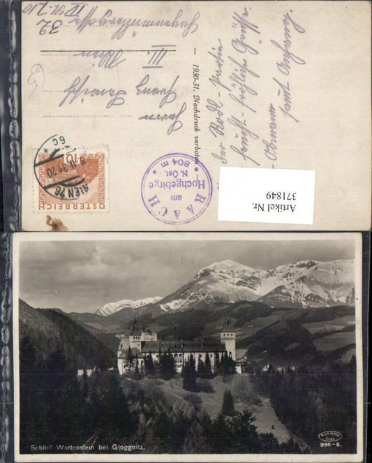 371849,Schloss Wartenstein b. Gloggnitz Bergkulisse