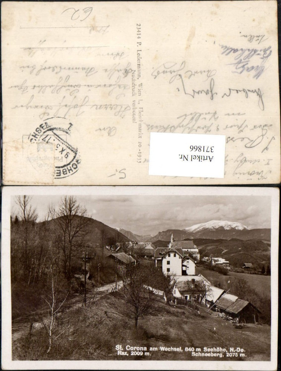 371866,St. Corona am Wechsel Teilansicht m. Rax u. Schneeberg Bergkulisse