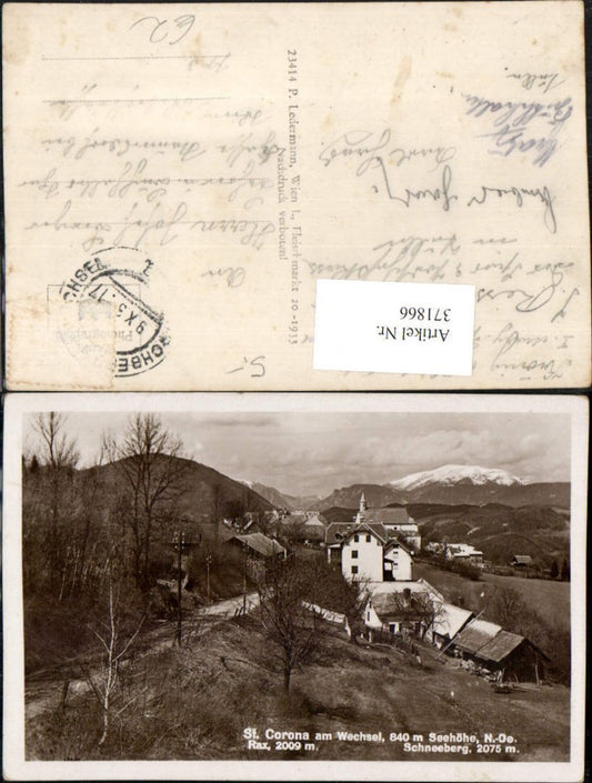 371866,St. Corona am Wechsel Teilansicht m. Rax u. Schneeberg Bergkulisse