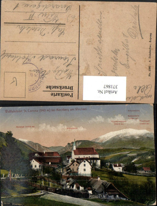 371867,St. Corona b. Kirchberg am Wechsel Teilansicht Bergkulisse