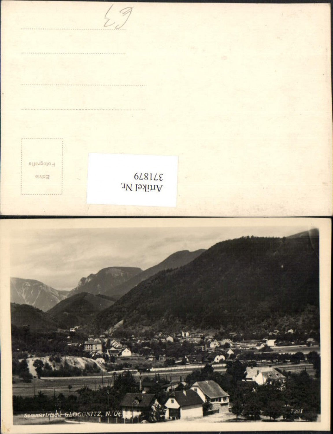 371879,Gloggnitz Teilansicht Bergkulisse