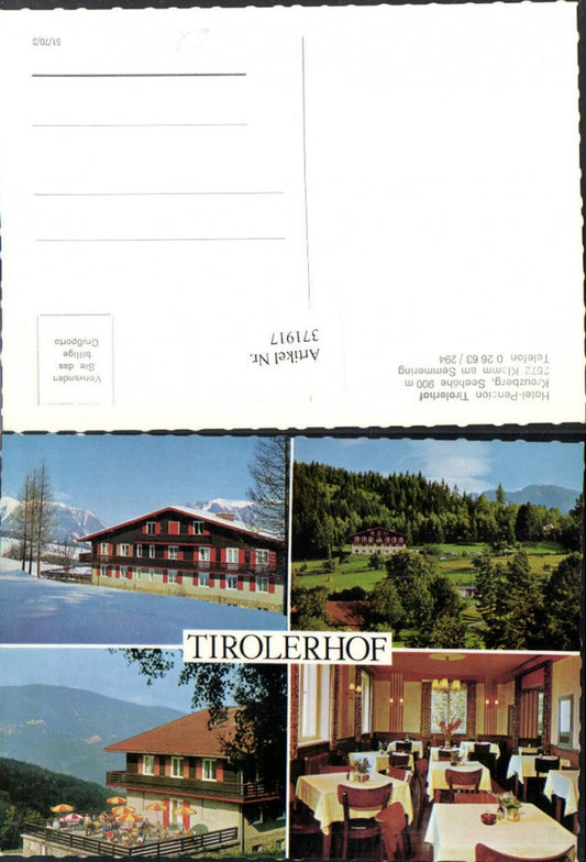 371917,Klamm am Semmering Hotel Pension Tirolerhof am Kreuzberg Mehrbildkarte