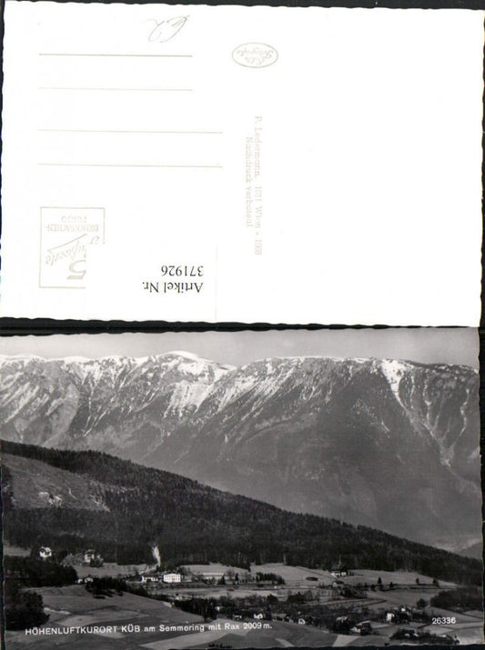 371926,Küb am Semmering Teilansicht m. Rax Bergkulisse