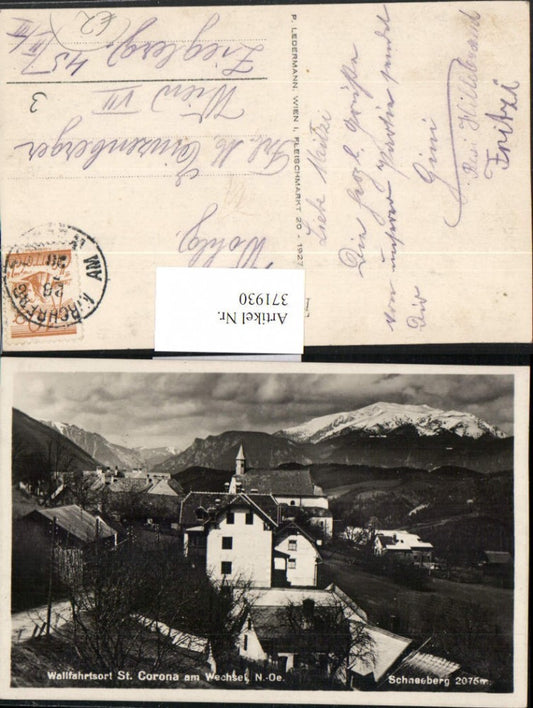 371930,St. Corona am Wechsel Teilansicht m. Schneeberg Bergkulisse