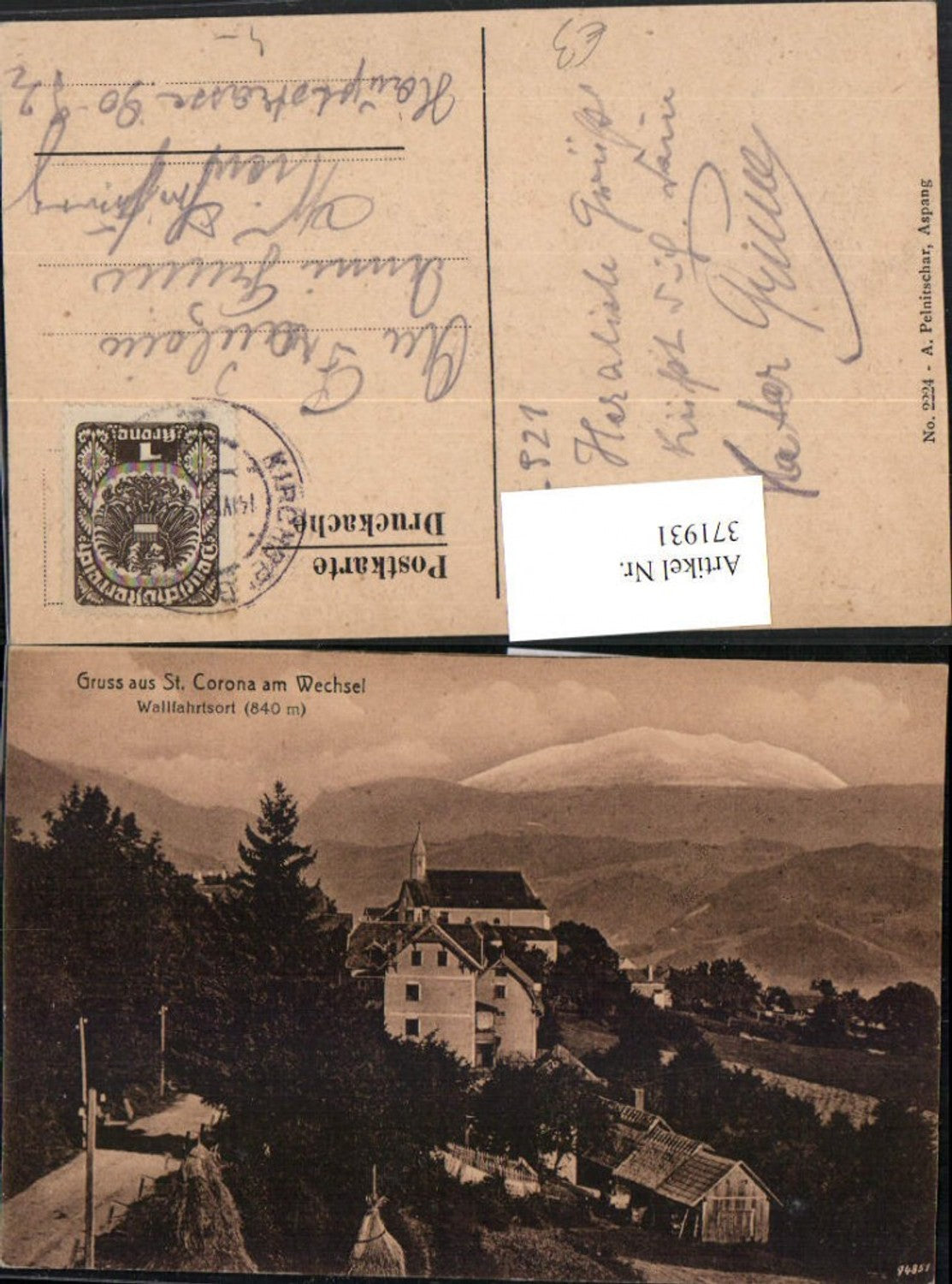 371931,St. Corona am Wechsel Teilansicht Bergkulisse
