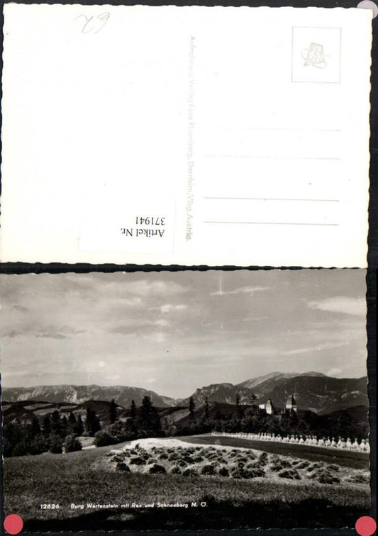 371941,Burg Schloss Wartenstein b. Gloggnitz geg. Rax u. Schneeberg Bergkulisse