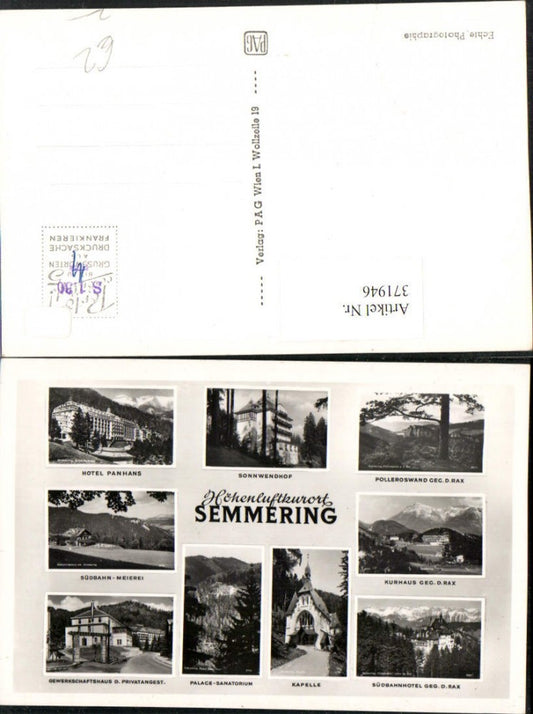371946,Semmering Hotel Panhans Sonnwendhof Kapelle Kurhaus Mehrbildkarte