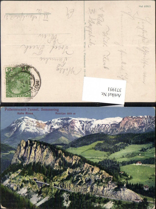 371951,Semmering Polleroswand-Tunnel Kalte Rinne geg. Raxalpe Bergkulisse