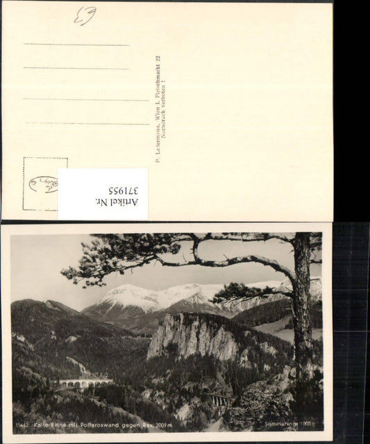 371955,Semmering Kalte Rinne Viadukt m. Polleroswand geg. Rax Bergkulisse