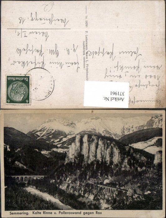 371961,Semmering Kalte Rinne Viadukt u. Polleroswand geg. Rax Bergkulisse