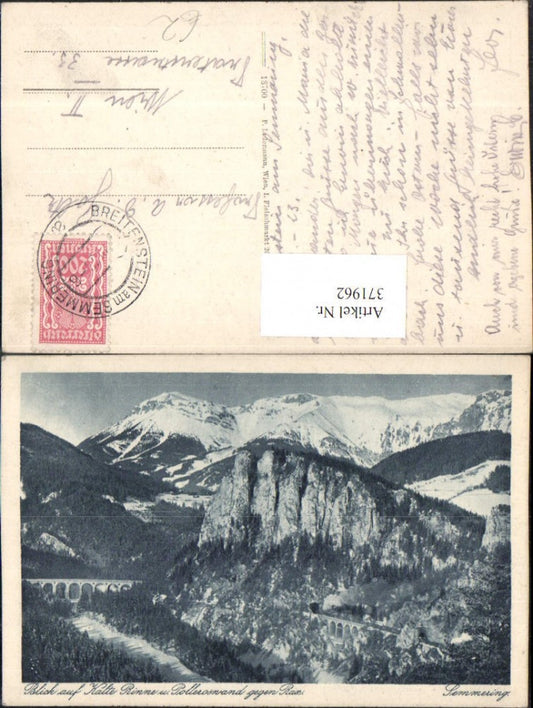 371962,Semmering Blick auf Kalte Rinne u. Polleroswand geg. Rax Bergkulisse
