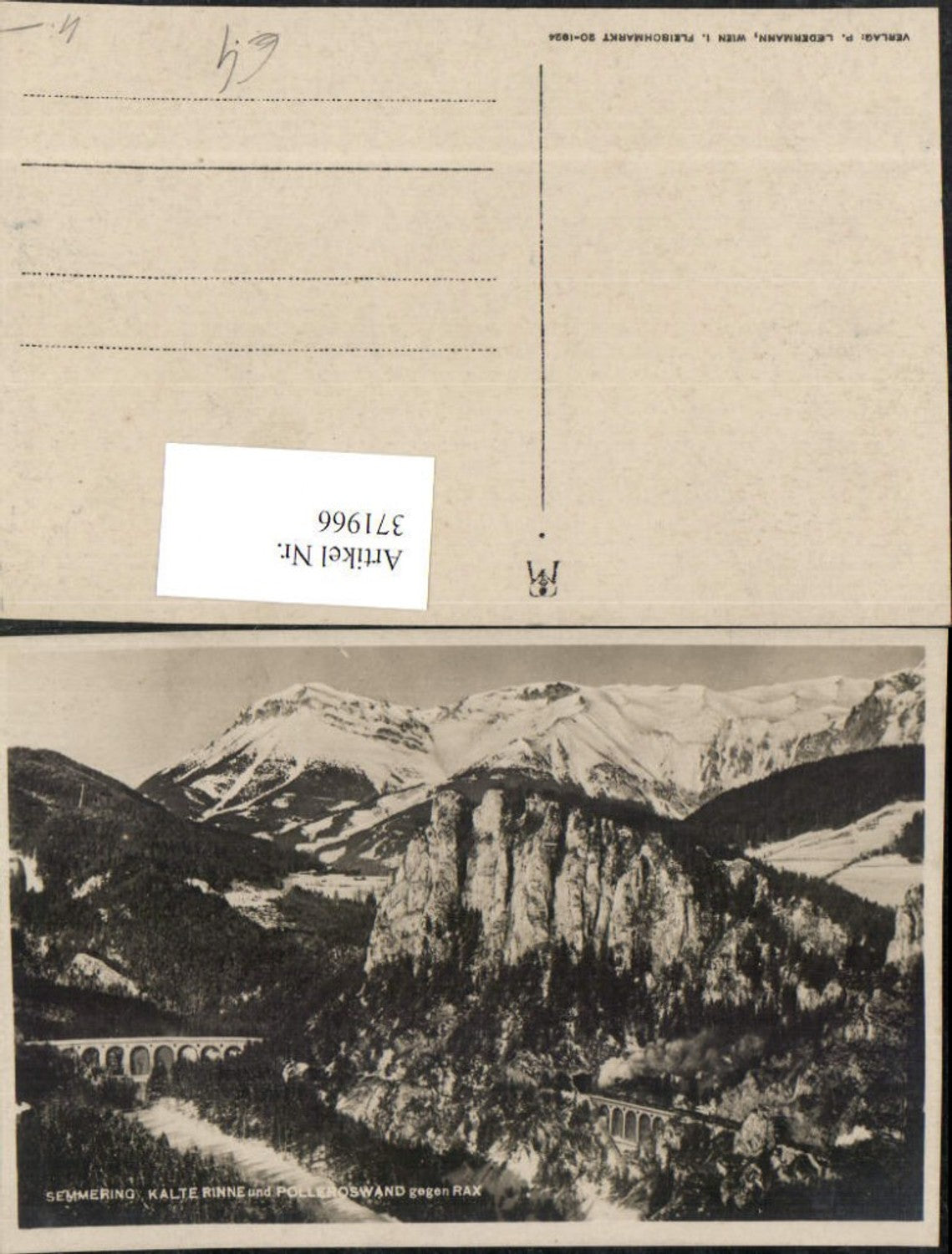 371966,Semmering Kalte Rinne Viadukt u. Polleroswand geg. Rax Bergkulisse