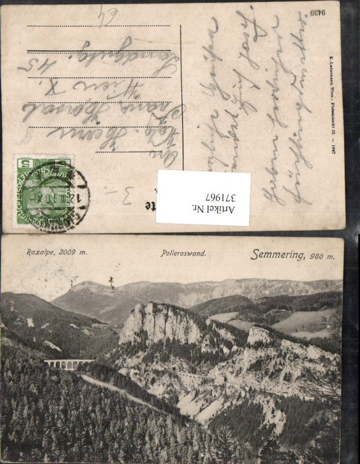 371967,Semmering Polleroswand Viadukt geg. Raxalpe Bergkulisse