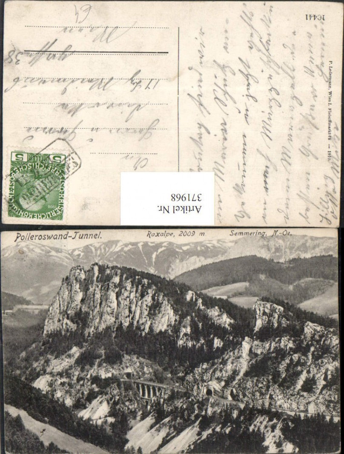 371968,Semmering Polleroswand-Tunnel geg. Raxalpe Bergkulisse