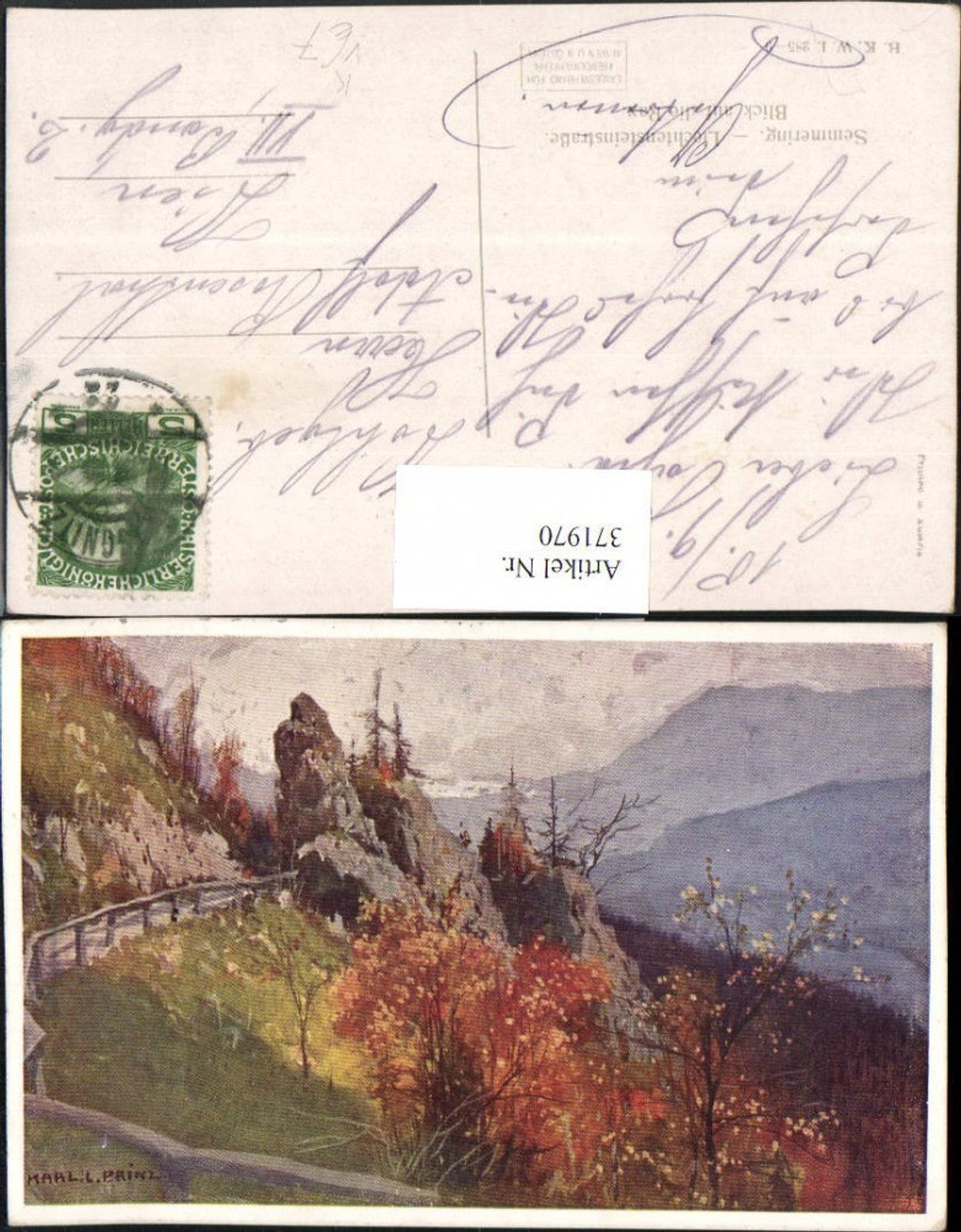 371970,Künstler AK Karl Ludwig Prinz Semmering Liechtensteinstraße pub B.K.W.I. 285/9