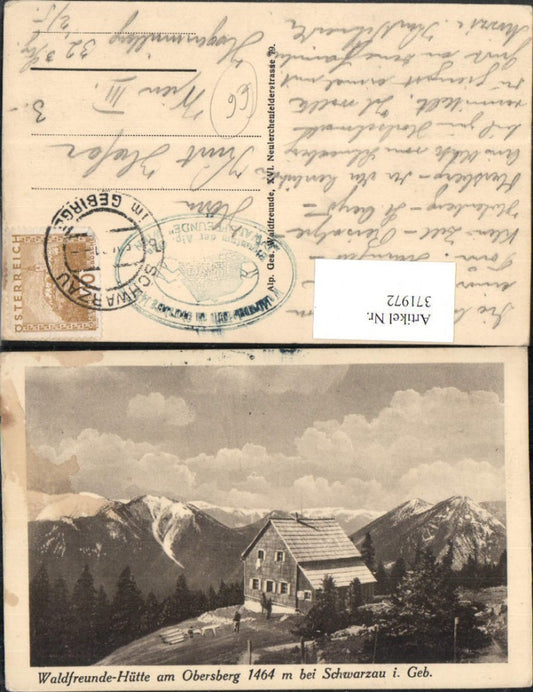 371972,Waldfreunde-Hütte Berghütte am Obersberg b. Schwarzau Bergkulisse