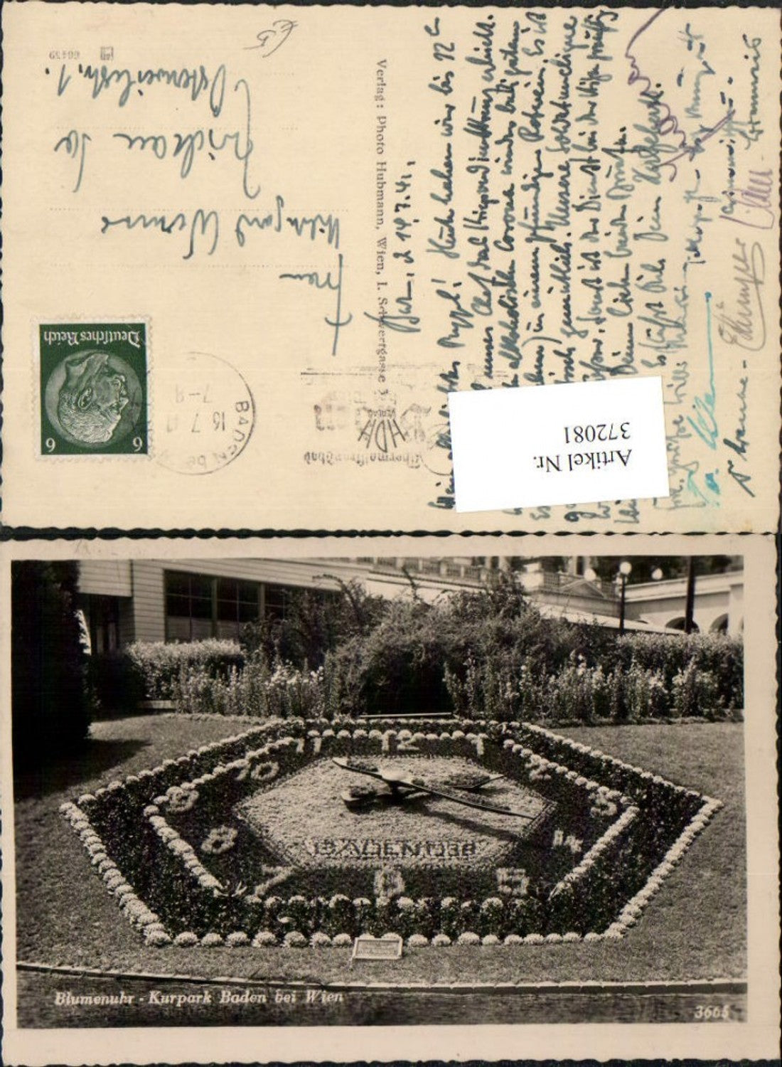 372081,Baden b. Wien Kurpark Blumenuhr