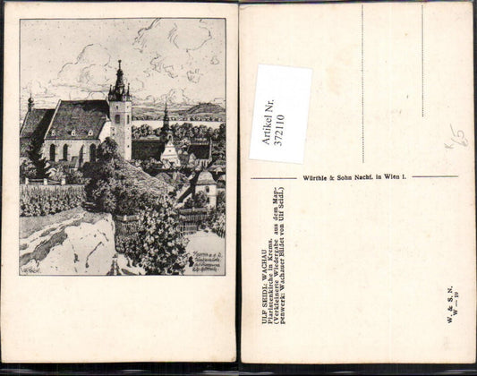 372110,Künstler AK Ulf Seidl Krems an d. Donau Piaristenkirche Kirche