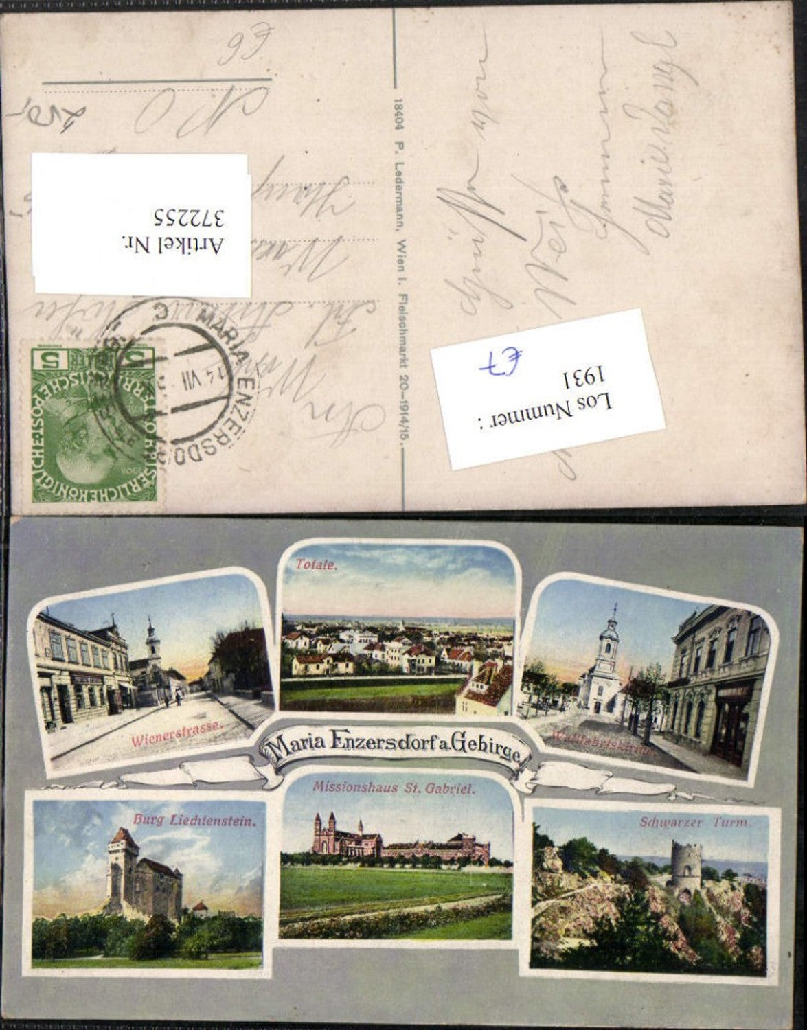 372255,Maria Enzersdorf Totale Kirche Burg Liechtenstein Missionshaus Mehrbildkarte