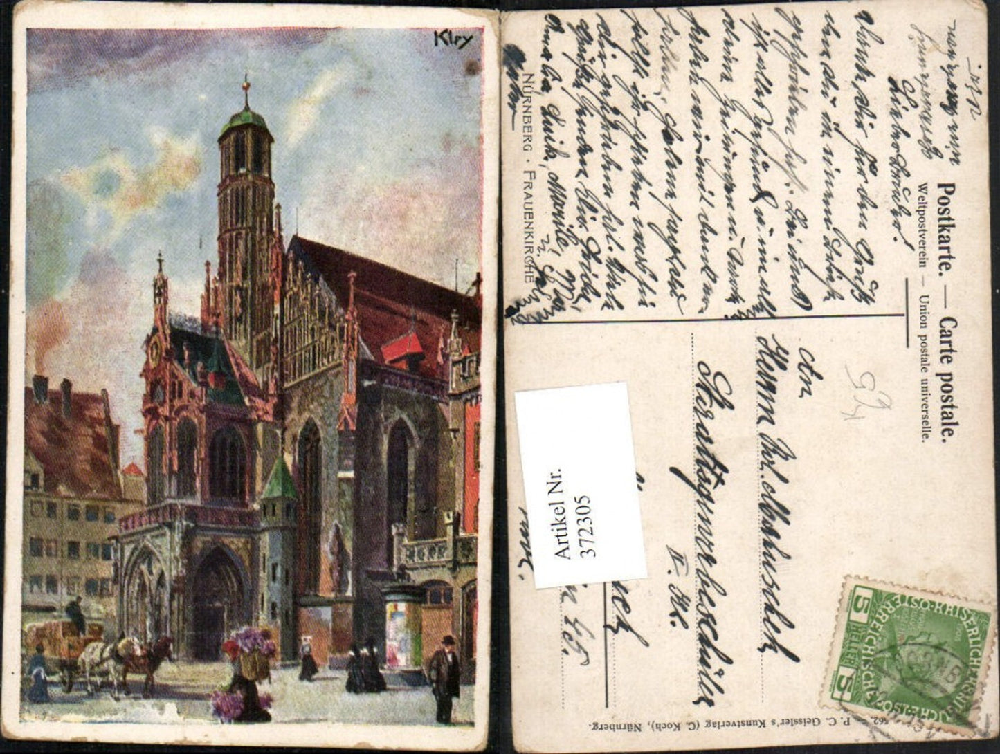 372305,Künstler AK Heinrich Kley Nürnberg Frauenkirche Kirche