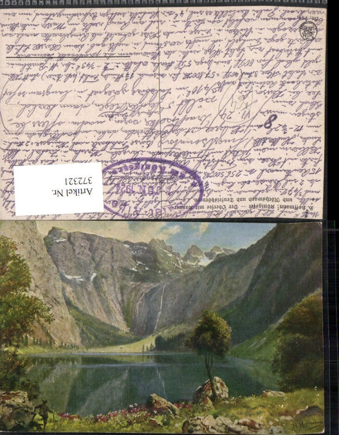 372321,Künstler AK Heinrich Hoffmann Königssee Obersee b. Schönau Bergkulisse