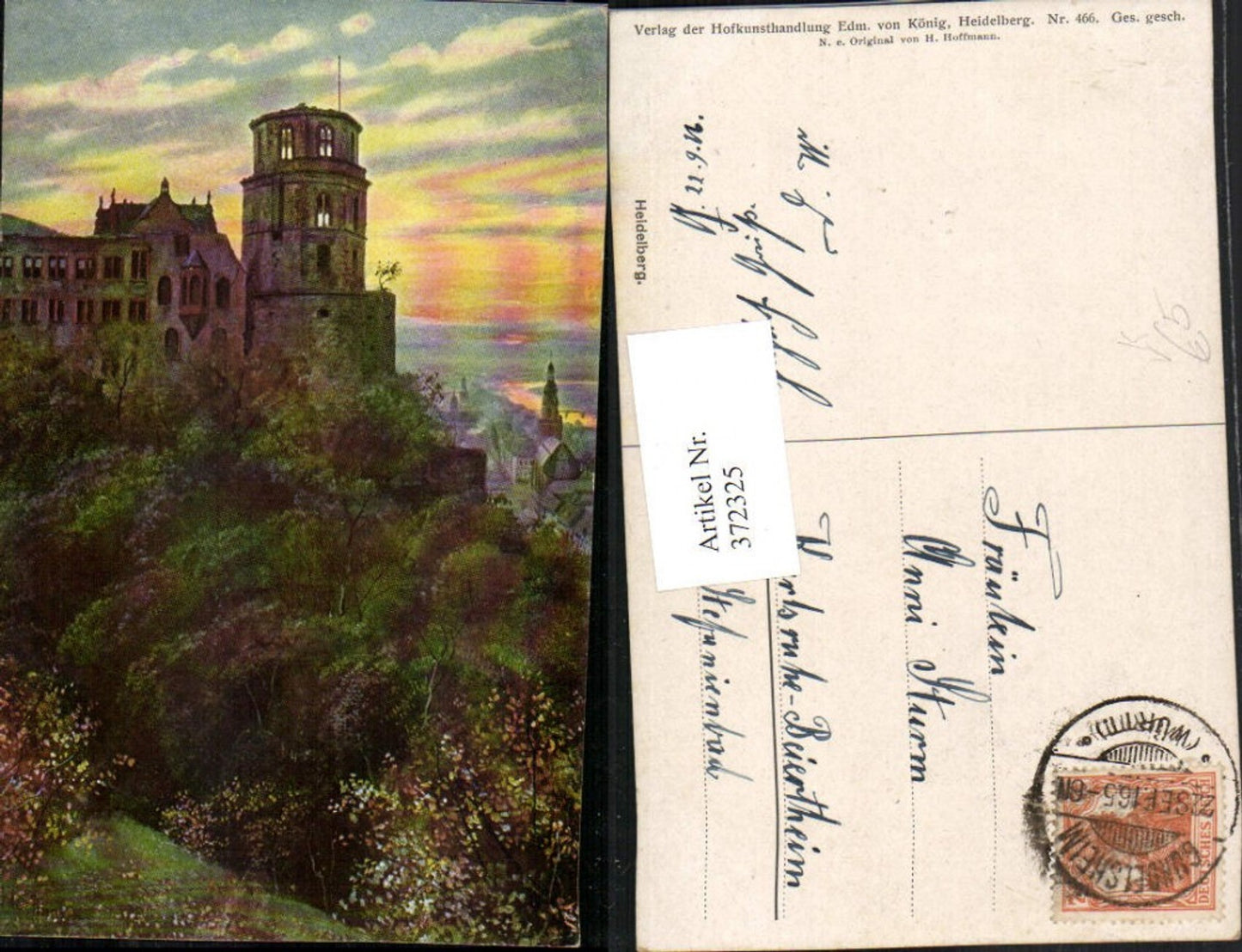 372325,Künstler AK Heinrich Hoffmann Heidelberg Schloss pub Edmund v. König 466