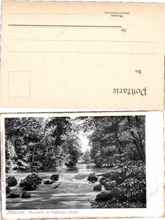 71252,München Wasserfall Englischen Garten 1910