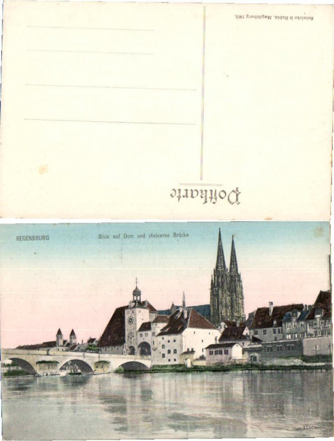 71358,Regensburg Steinerne Brücke 1905