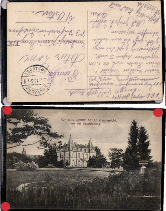 71442,Schloss Grand Seille v.d. Beschiessung Feldpost