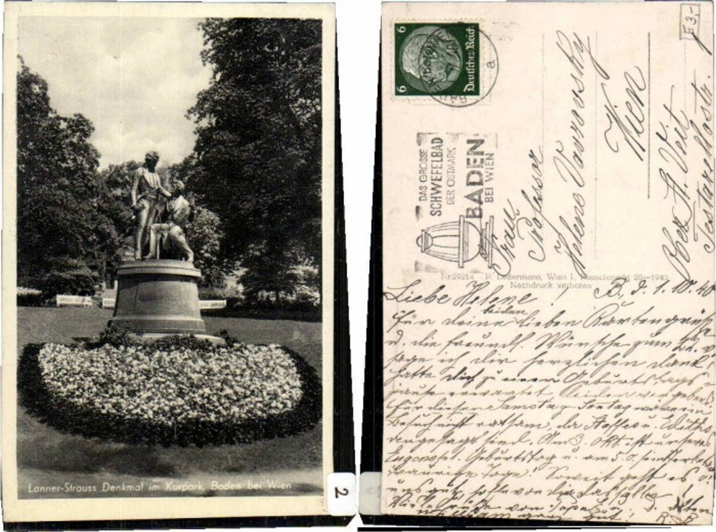 71605,Lanner Strauss Denkmal Baden Wien Ledermann 29214