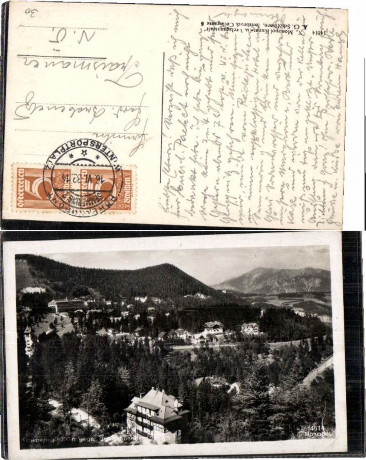 71620,Semmering g. Schneeberg 1932