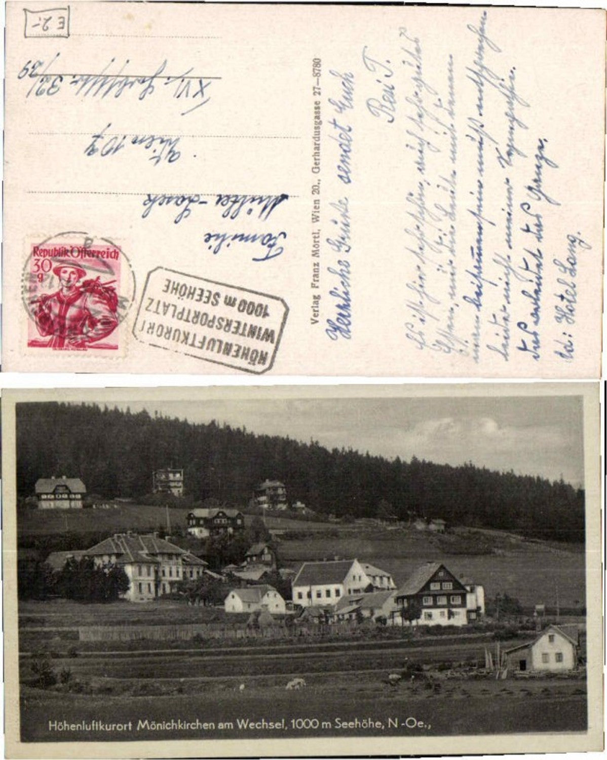 71634,Mönichkirchen am Wechsel Teilansicht im Ort