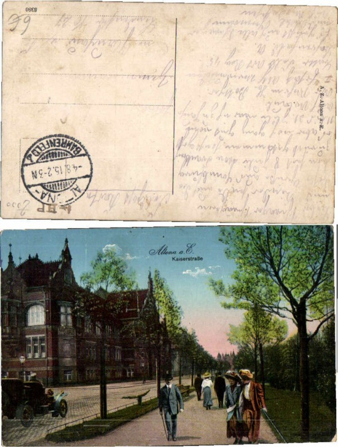 71953,Hamburg Altona Elbe Kaiserstrasse Leute 1915