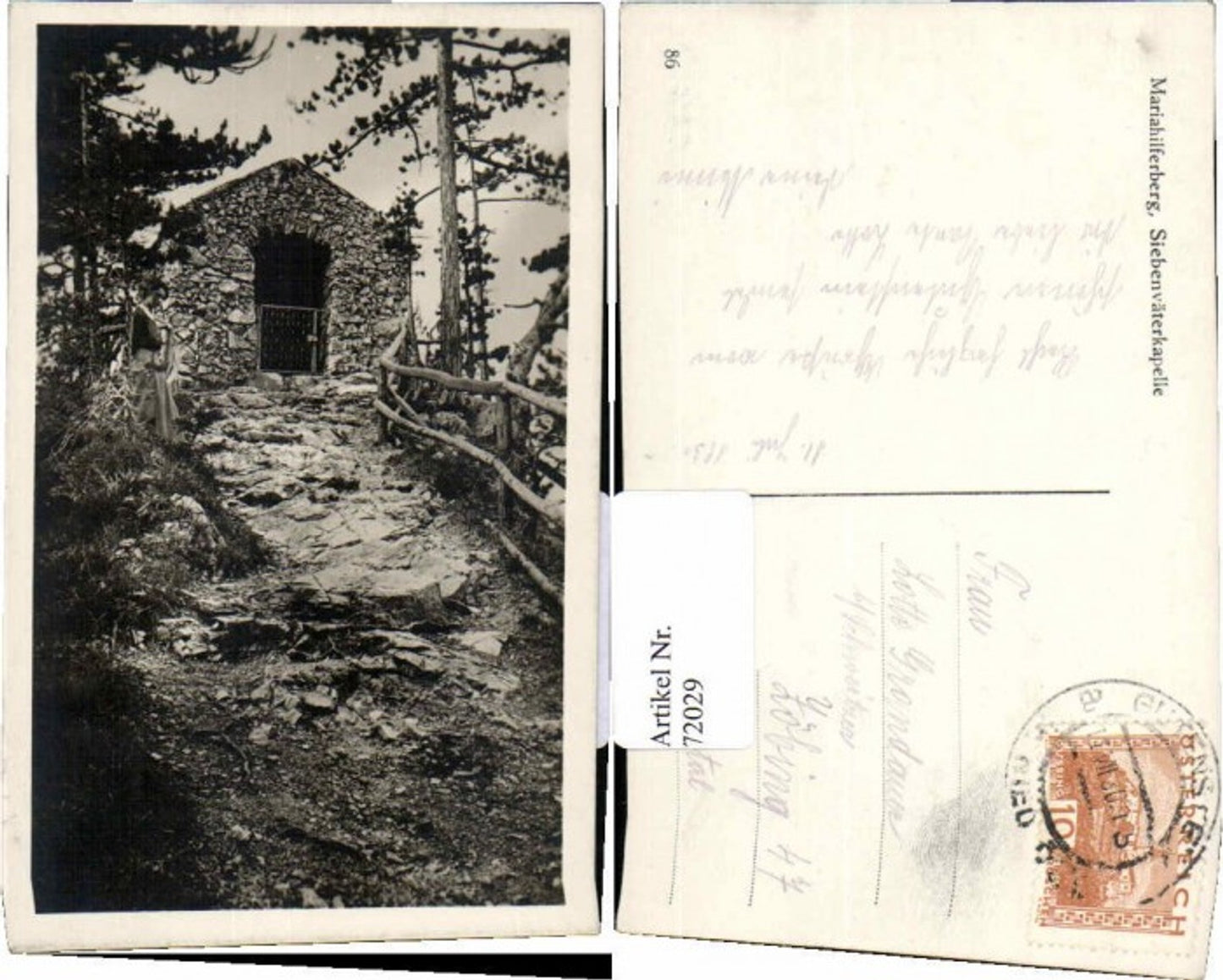 72029,Mariahilfberg Siebenväterkapelle Gutenstein 1928