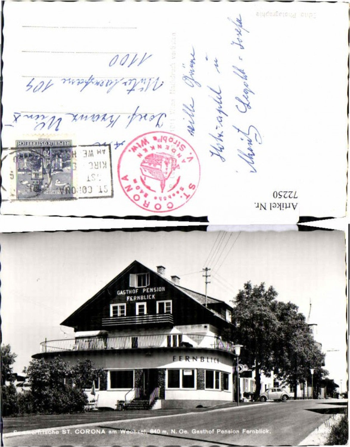 72250,St Corona Gasthaus Fernblick Strassenpartie