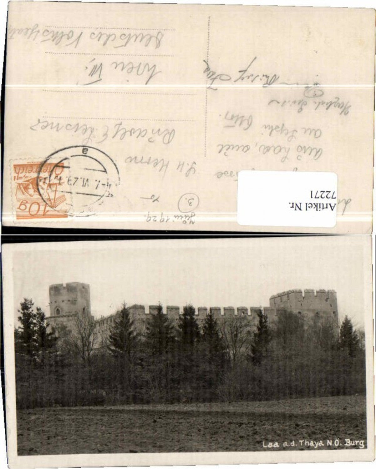 72271,FotoAK Laa a.d. Thaya Burg 1929