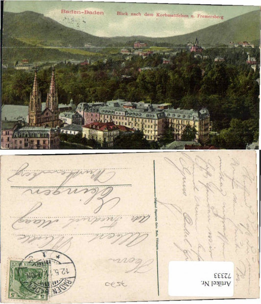 72333,Baden Baden Korbmattfelsen Fremersberg 1910