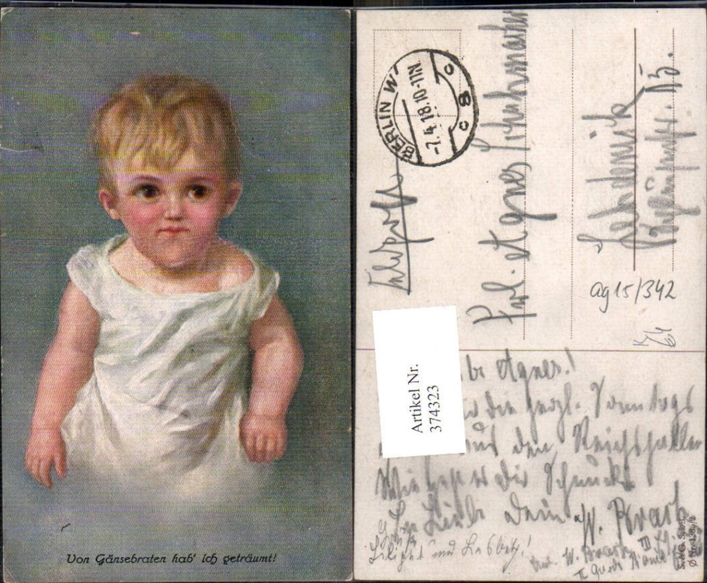 374323, Artist Ak Child Toddler Portrait