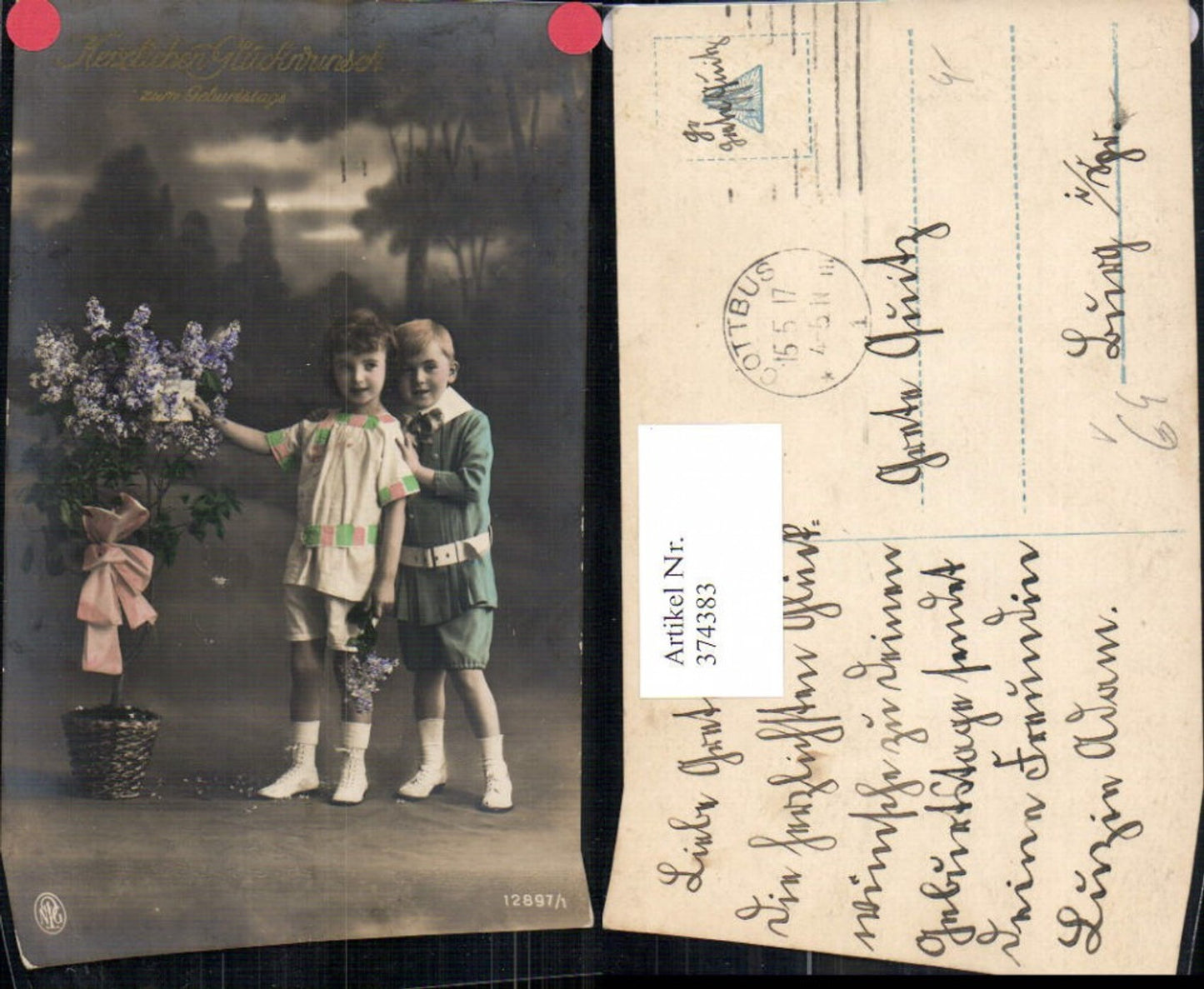 374383,Kinder Uniform Matrosenanzug Blumentopf Briefkuvert pub NPG 12897/1
