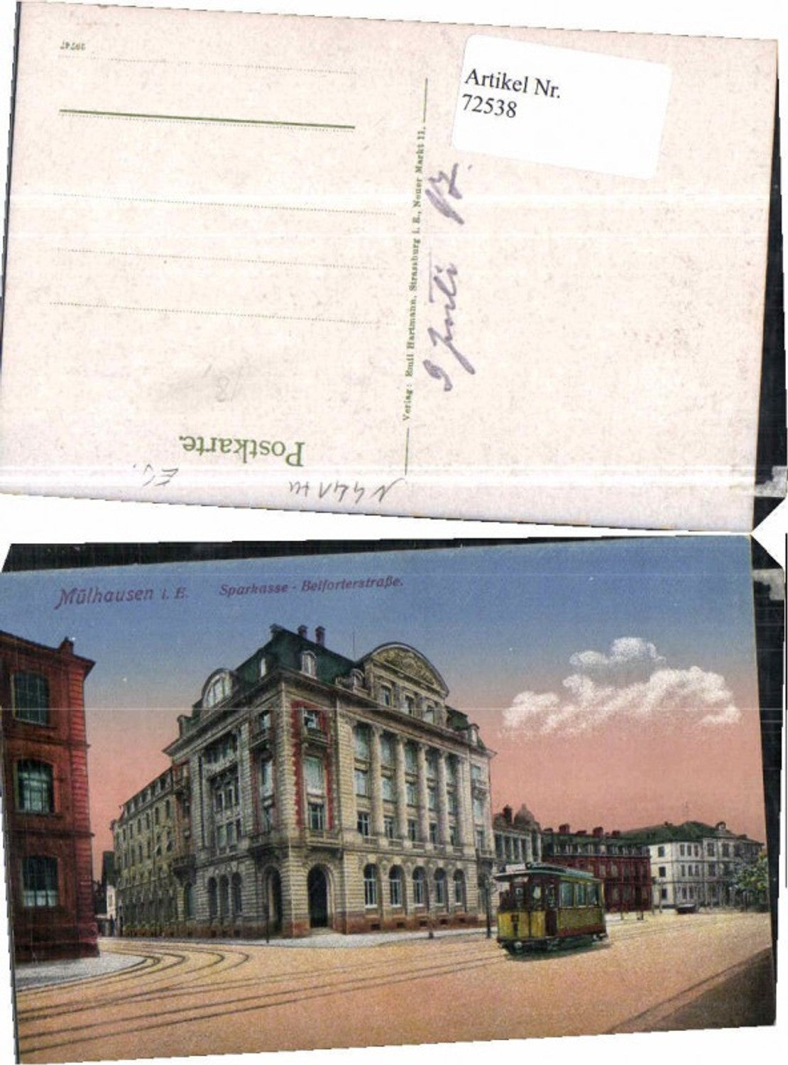 72538,Mülhausen im Elsass Strassenbahn Sparkasse Belfortstrasse